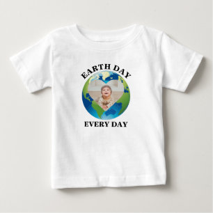 Custom planet heart photo Earth day every day Baby T-Shirt