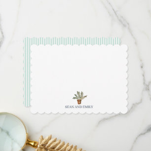 Custom Plant Clay Pot Painting Stationary Thank You Card