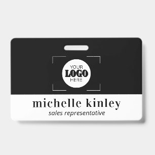 Custom plastic name badge logo QR code ID badge