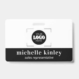 Custom plastic name badge logo QR code ID badge