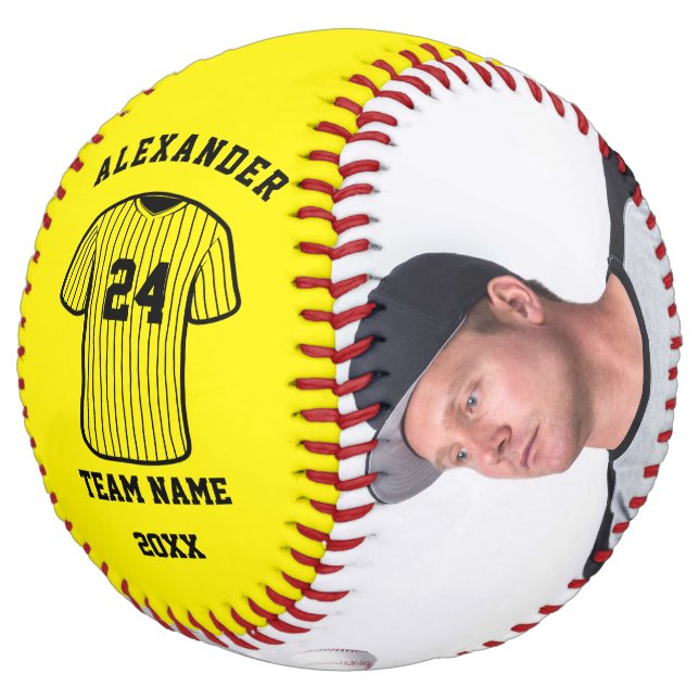 Custom Player Name With Number & Team Name Softball (Angled)