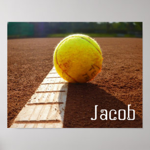 Custom player or team name tennis photo poster