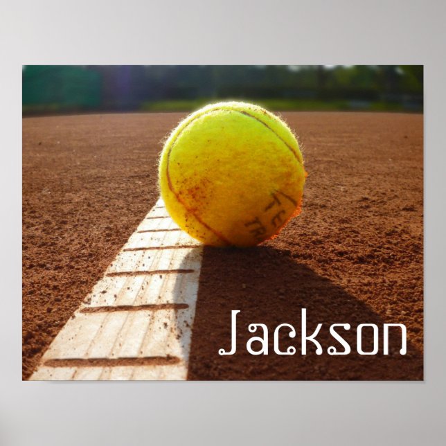 Custom player or team name tennis photo poster (Front)