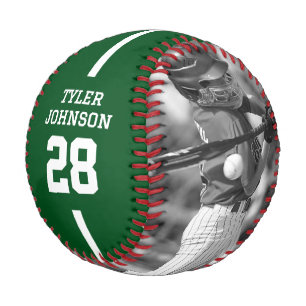 Custom Player Team Logo 2 Photo Green Baseball