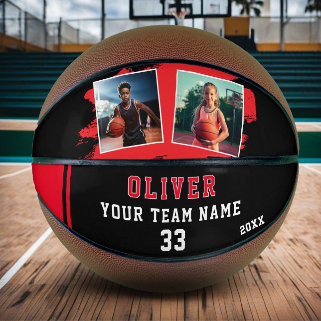 Custom Player's Name Number Team 2 Photo Basketball (Creator Uploaded)