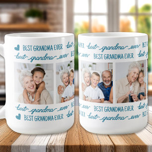 Custom Playful Teal Photo Grandma Coffee Mug