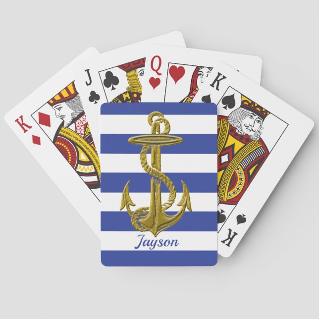 Custom Playing Cards Nautical Anchor (Back)