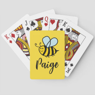 Custom playing cards with cute honey bee logo