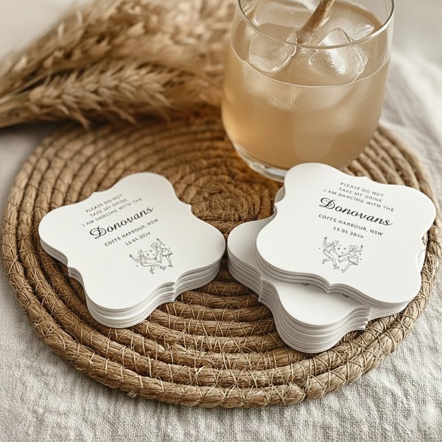 Custom Please Do Not Take My Drink Wedding  Paper Coaster (Custom Please Do Not Take My Drink Wedding Paper Coaster)