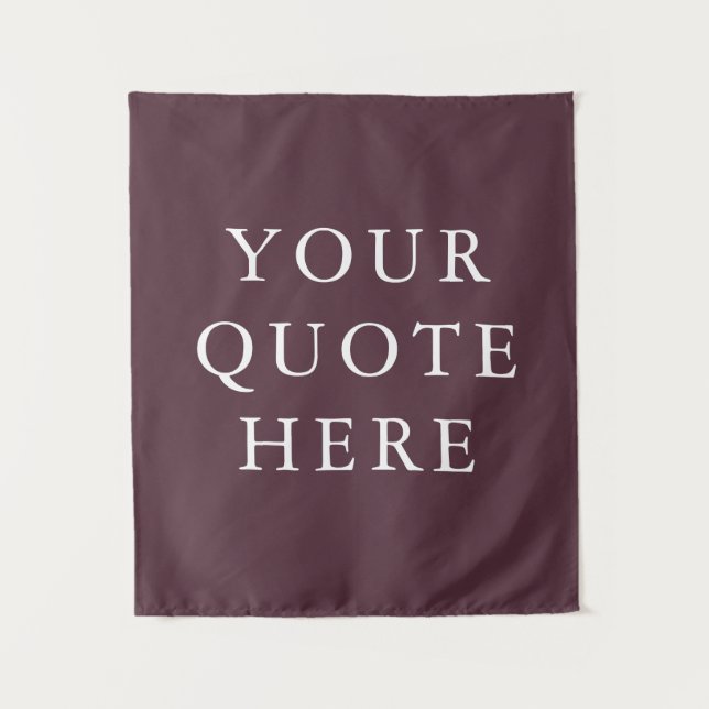 Custom Plum Purple Personalised Your Quote Wall Tapestry (Front)