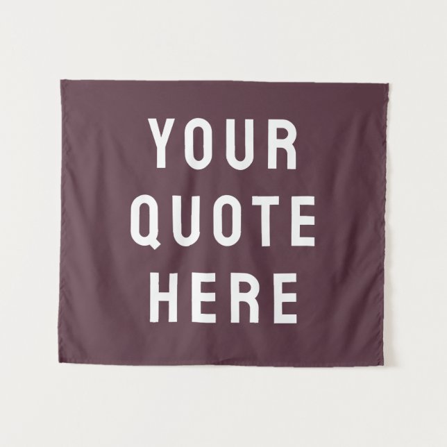 Custom Plum Purple Personalised Your Quote Wall Tapestry (Front (Horizontal))