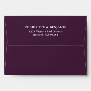 Custom Plum Return Address 5x7 Envelopes
