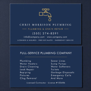 Custom Plumber Business Card