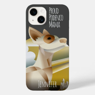 Custom Podenco Dog Art Deco Vintage Design   Case-Mate iPhone 14 Case