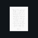 Custom Poem Print on Canvas<br><div class="desc">Add your favourite poem or verse to this high quality gallery wrap canvas. Customise the text,  font and size to make a memorable gift for yourself or loved one to admire and be inspired for years to come.</div>