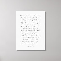 Custom Poem Print on Canvas