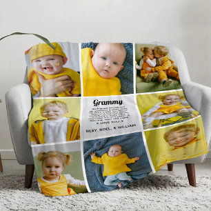 Custom Poem to Grandma Nana from Grandkids Photo Sherpa Blanket