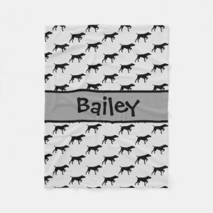 Custom Pointer Dog Silhouette Fleece Blanket