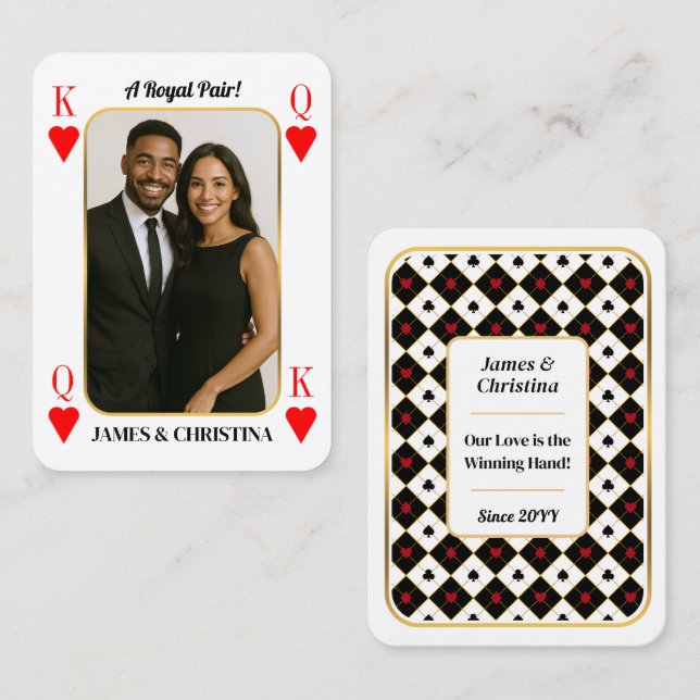 Custom Poker Cards, Royal Pair Couple Gift  Calling Card (Front/Back)