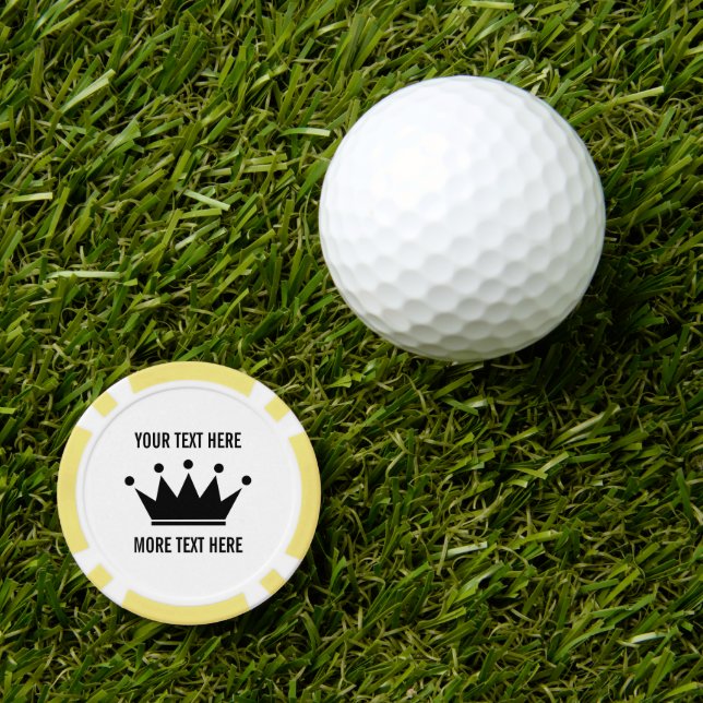 Custom poker chip golf ball marker with crown logo (Golf Ball Marker)