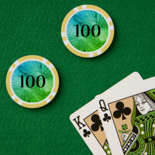 Custom poker chip tokens with palm leaf photo