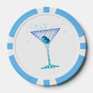 CUSTOM POKER CHIPS - BLUE MARTINI