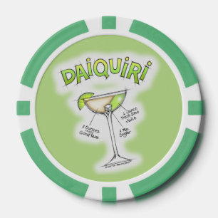 CUSTOM POKER CHIPS - DAIQUIRI RECIPE COCKTAIL ART