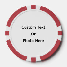 Custom Poker Chips, Red Striped Edge