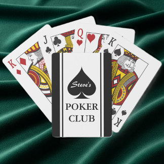 Custom poker playing cards with Ace of spades