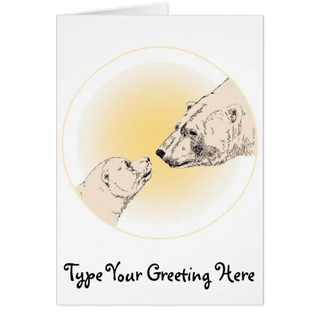 Custom Polar Bear Card Wildlife Art Cards (Front)