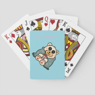 Custom Polar Bear with Coffee Cute Winter Art Playing Cards