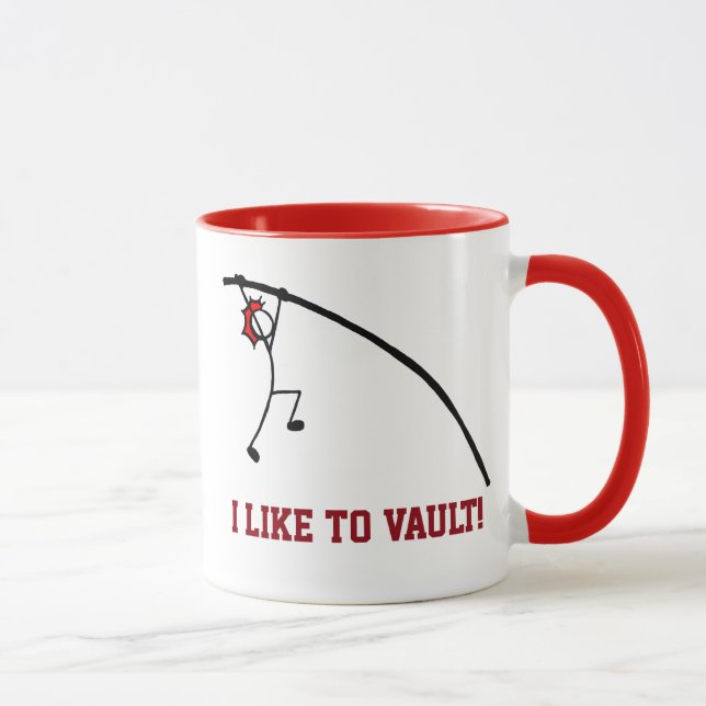 Custom Pole Vault Red I Like To Vault Mug (Right)