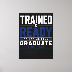 Custom Police Academy Graduate 2026 Name Canvas Print