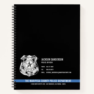 Custom Police Department Law Enforcement Logo Notebook