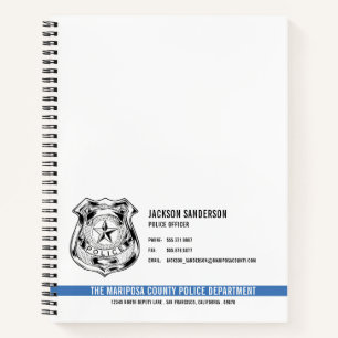 Custom Police Department Law Enforcement Logo Notebook