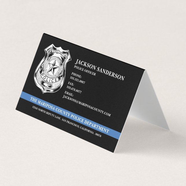 Custom Police Department Law Enforcement QR Code Business Card (Front)