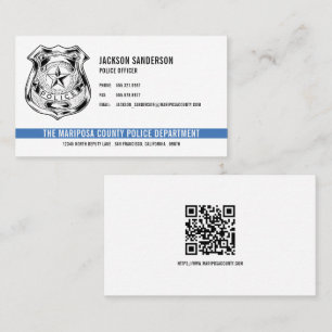 Custom Police Department Law Enforcement QR Code Business Card