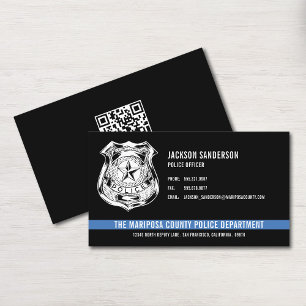 Custom Police Department Law Enforcement QR Code Business Card