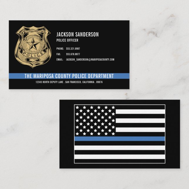 Custom Police Department Logo Law Enforcement Business Card (Front/Back)