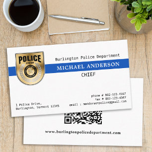 Custom Police Department Logo Law Enforcement  Business Card