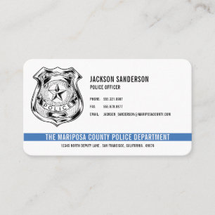 Custom Police Department Logo Thin Blue Line Business Card