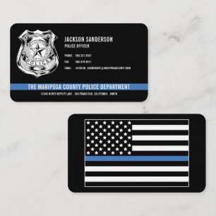 Custom Police Department Logo Thin Blue Line Business Card