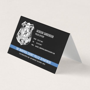 Custom Police Department Thin Blue Line Logo Business Card