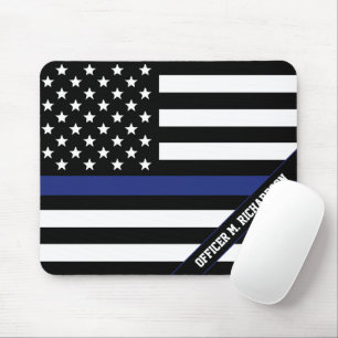 Custom Police Law Enforcement Thin Blue Line Mouse Mat