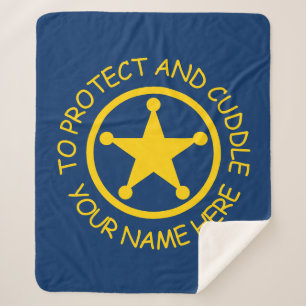 Custom police law enforcement to protect & cuddle sherpa blanket