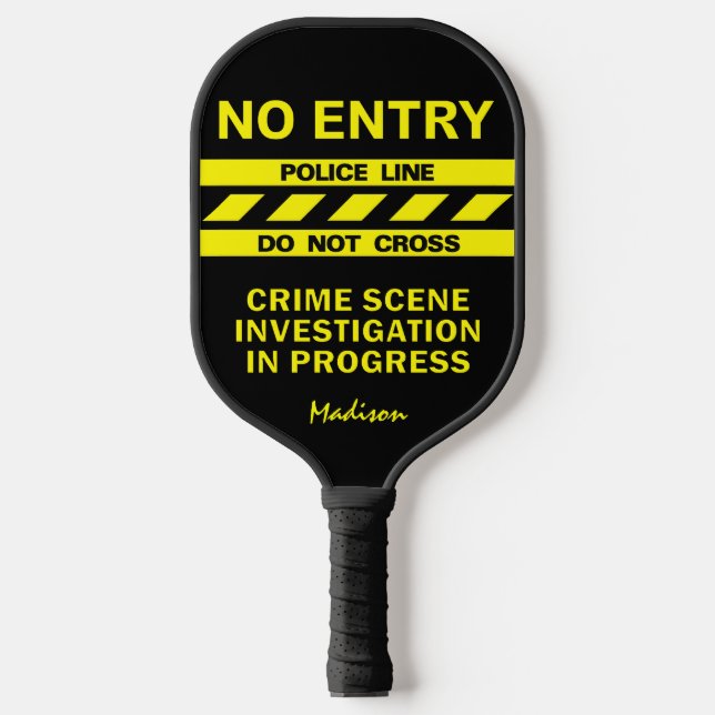 Custom Police Line custom name Pickleball Paddle (Front)