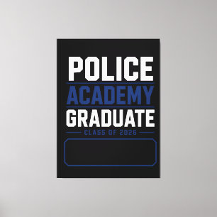 Custom Police Name Class 2026 Grad Gift Canvas Print