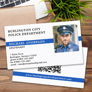 Custom Police Officer Cop Photo Law Enforcement Business Card