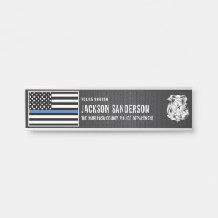 Custom Police Officer Department Thin Blue Line Door Sign