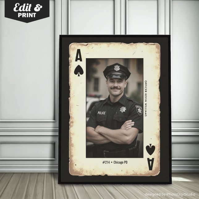 Custom Police Officer Gift Wall Art, Ace of Spades Poster (Custom Police Officer Gift Wall Art, Ace of Spades Poster)